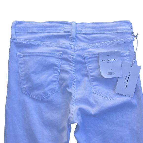 Women's Flying Monkey Black Label Skinny White Jeans Size 29 Denim NWT - Picture 5 of 16